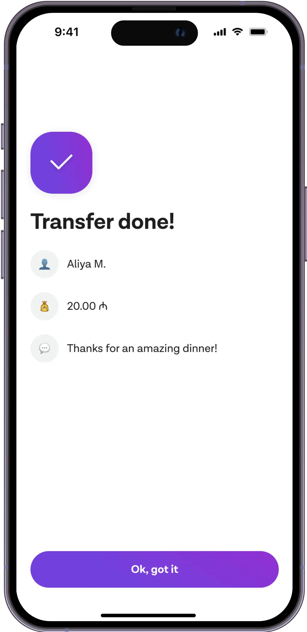 Confirm the payment