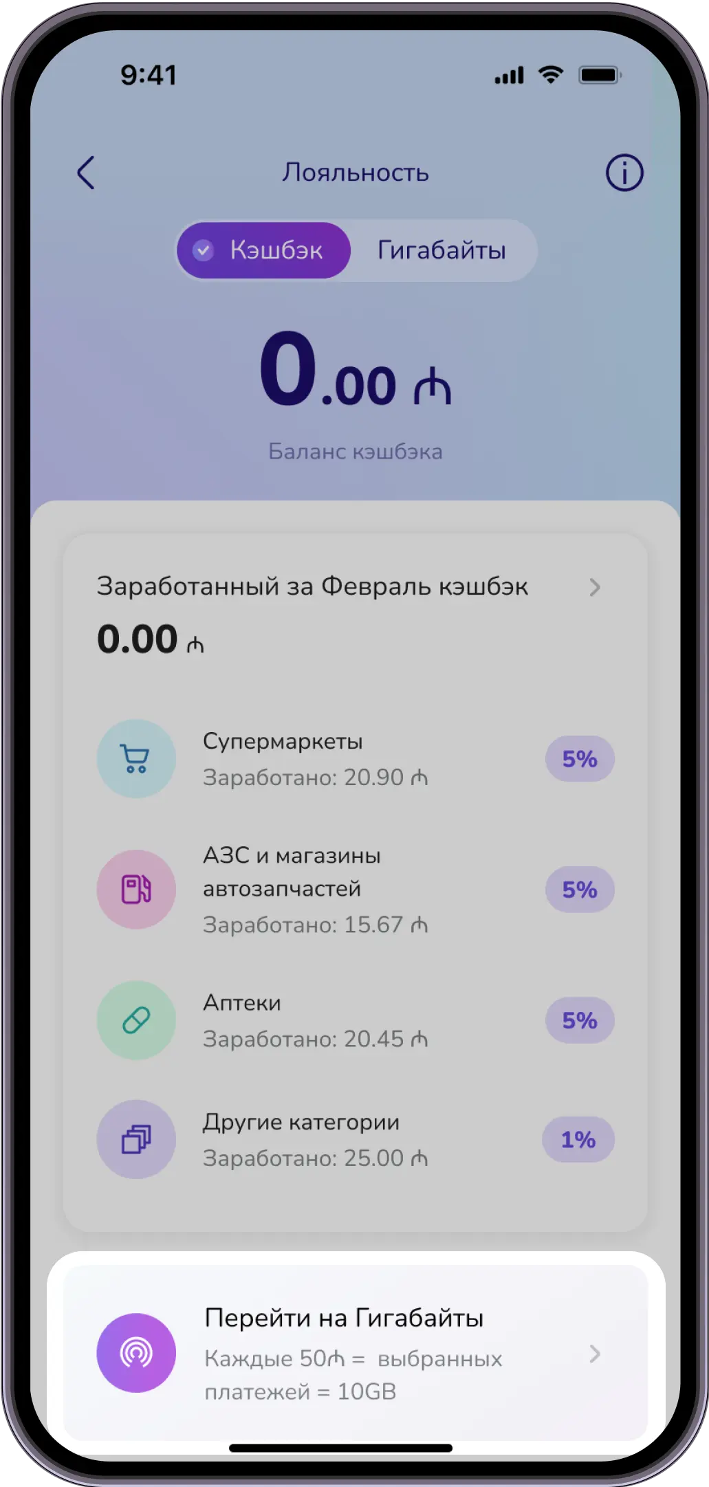 Выбери “Гигабайты“