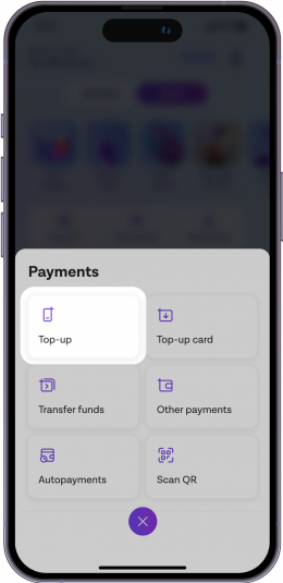 Tap on “Payments”