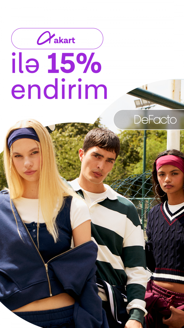 Hər sifarişdə 15% endirim fürsətini qaçırmayın!