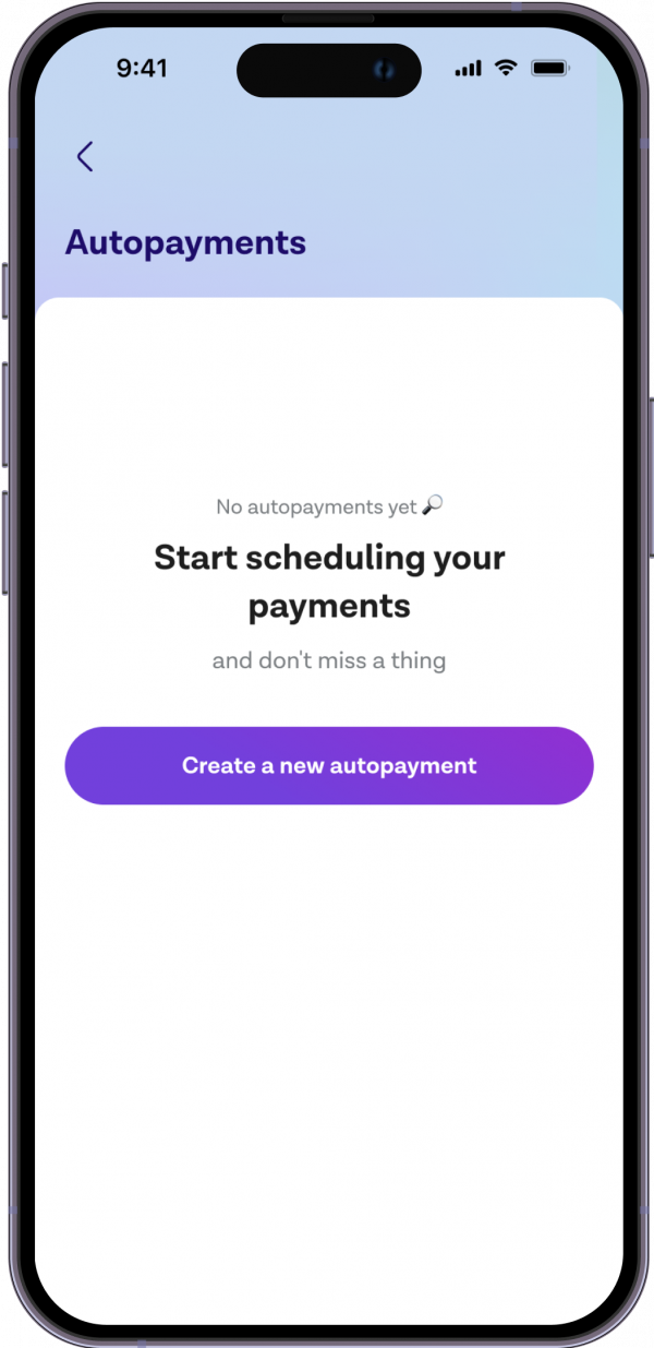 Tap “Add automatic payment” button