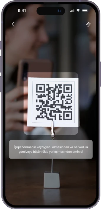 QR kodu skan et;